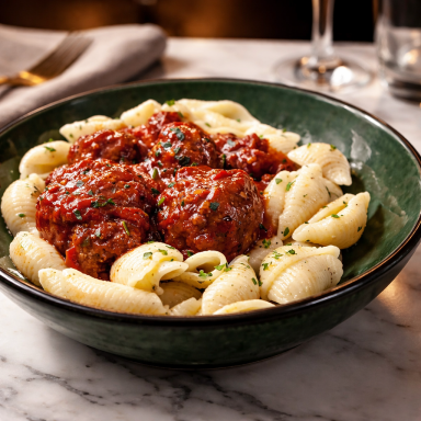 Boulettes de Boeuf à l'italienne, Pâtes