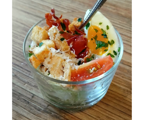 Salade Ceasar en verre Bodega