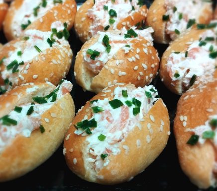 Navettes saumon, fromage fouetté