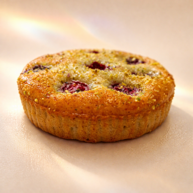 Financier pistache framboise